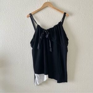 TORRID Black & White Bow-Wrap Keyhole Tank